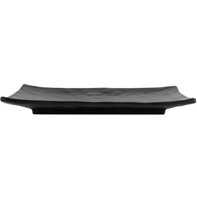 Prato para Sushi Sashimi Retangular 20x14cm Preto Melamina Profissional Gourmet Mix Travessa para Se