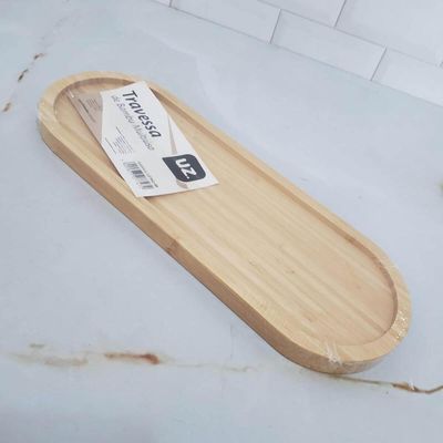 12 Bandejas Em Bambu Oval Travessa Gamela 33x12cm Petisqueiras Bandejas Multiuso UZ Decorar Restaura