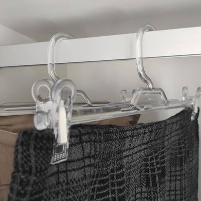 50 Cabides de Presilha Para Saia Organizador Guarda Roupas Loja Transparente Cinquetti