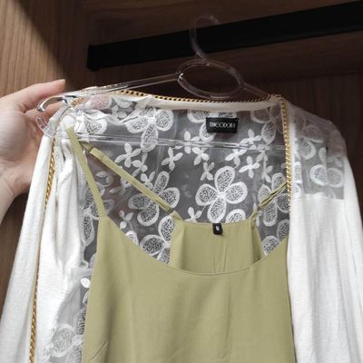 12 Cabides de Roupa Vestido Regata Alça Adulto Cristal Transparente Cinquetti