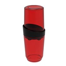 Kit Banheiro Crippa 4 Peças Porta Escova Porta Sabonete Líquido Porta Algodão e Saboneteira Vermelho