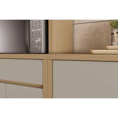 Kit Cozinha Completa 6 Peças Condessa (3Aéreos+2Balcões+1Paneleiro) C6P93 Carvalho/Cinza - Nesher
