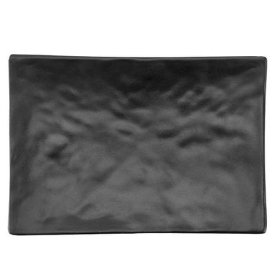 Kit 4 Travessas para Sushi em Melamina Retangulares 20x14cm Preto Gourmet Mix Prato para Servir Comi