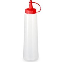 Kit 24 Bisnagas para Molhos 400ml Plástica Ketchup Tampa Vermelha Plasvale Mostarda Maionese Restaur
