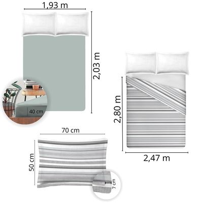 Jogo de Cama King Size 200 fios Nova América - João (7581)