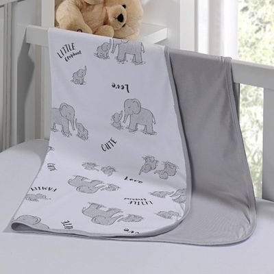 Cueiro Duplo Tecebem Baby Dom Malha Estampado kinder 80cm x 90cm Cinza