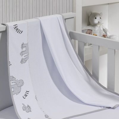 Cueiro Simples Tecebem Baby Dom Malha Estampado kinder 80cmx90cm Cinza