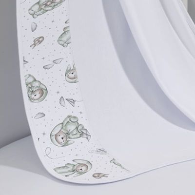 Cueiro Simples Tecebem Baby Yan Malha Estampado kinder 80cmx90cm Branco