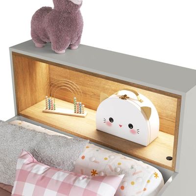 Quarto Infantil com Cama de Solteiro Montessoriana Cômoda e Guarda Roupas Lille CJ078