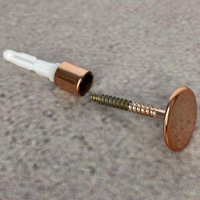 3 Ganchos Cabideiros Pinos 1,5cm Metal Rose Fixar Espelhos de Parede Duler