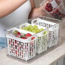 Kit Organizador de Geladeira 6L e 3,2L Cestos Internos Coza Dry Escorredor Frutas Vegetais
