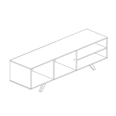 Rack Retrô com 1 Porta para TV até 60 Polegadas Preto Rústico RT 3014 Movelbento
