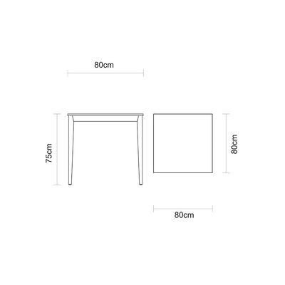 Mesa de Madeira Tramontina London Quadrada em Tauarí Amêndoa 4 Lugares 80 cm