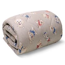 Edredom Buettner Casal Malha 100% Algodão Basic Estampado Dogs 180mx220m Cinza