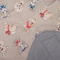 Edredom Buettner Casal Malha 100% Algodão Basic Estampado Dogs 180mx220m Cinza
