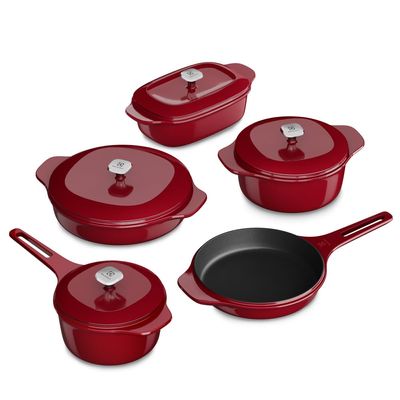Frigideira de Ferro Fundido Esmaltado Electrolux Expert 26cm Vermelha