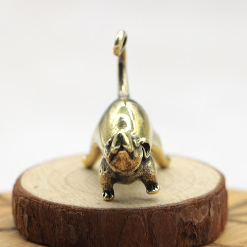 1PC Chaveiro de Rato de Bronze Vintage com Cauda Longa