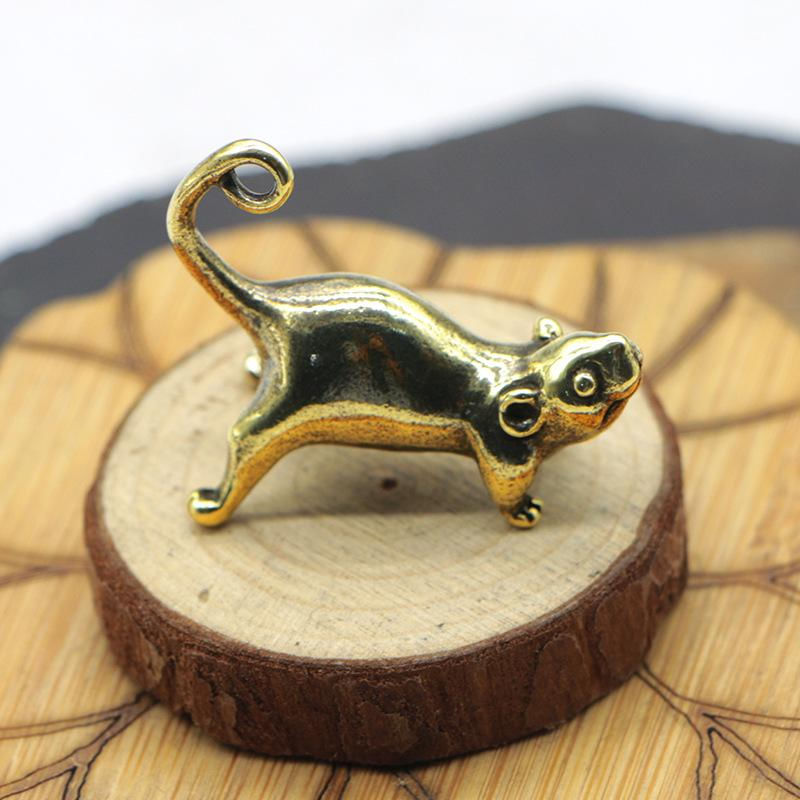 1PC Chaveiro de Rato de Bronze Vintage com Cauda Longa