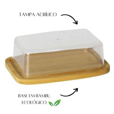 Kit Porta Frios + Porta Manteiga Bambu