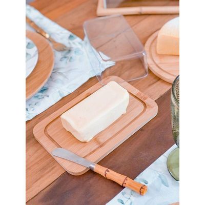 Kit Porta Frios + Porta Manteiga Bambu