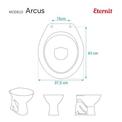 Assento Sanitário Soft Close Arcus Branco Para Vaso Eternit