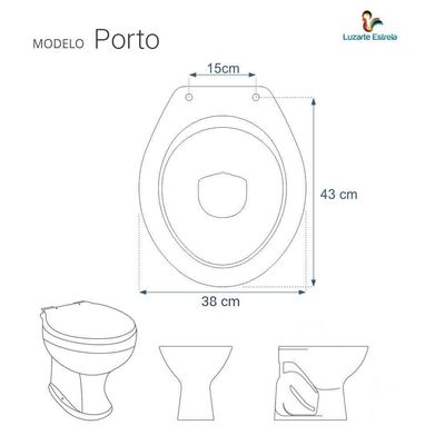 Assento Sanitário Laqueado Porto Preto Para Louça Luzarte
