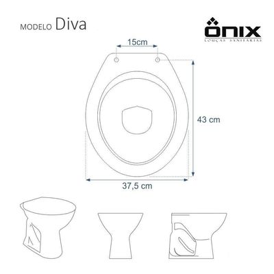 Assento Sanitário Soft Close Diva Branco Para Vaso Onix