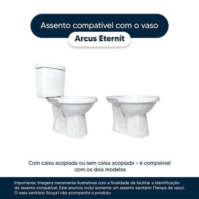 Assento Sanitário Com Fechamento Lento Arcus Branco Para Vaso Eternit