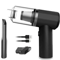 Mini Aspirador De Pó Sem Fio Portátil Para Carro Casa Preto Carregamento Via USB
