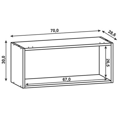 Armário Aéreo 70cm Porta Basculante Lina K02 Gris - Mpozenato