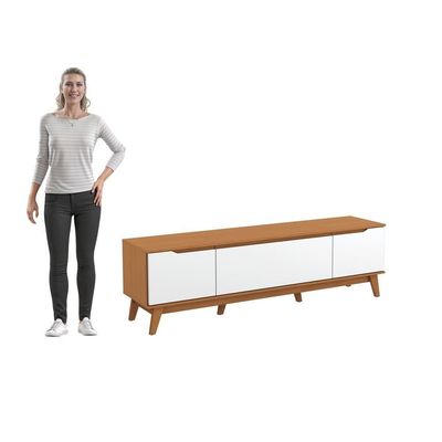 Rack Kappesberg 3 Portas Canela/Branco 180cm