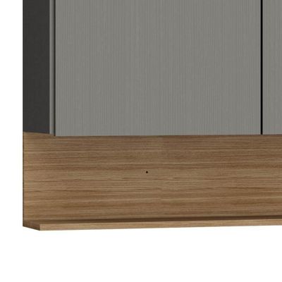 Armário Aéreo 120cm 3 Portas Lina K02 Gris-freijó - Mpozenato