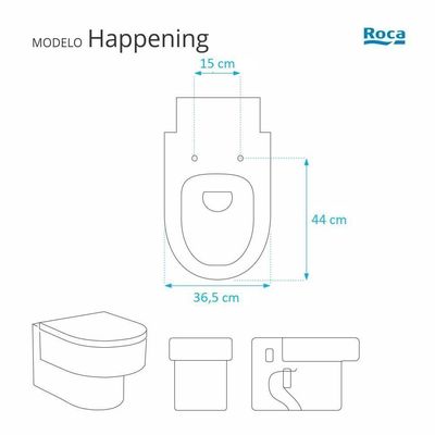 Assento Sanitário Em Mdf Happening Branco Para Bacia Roca