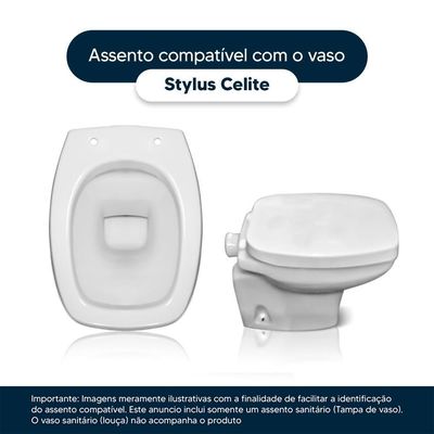 Assento Sanitário Stylus Preto Para Vaso Celite