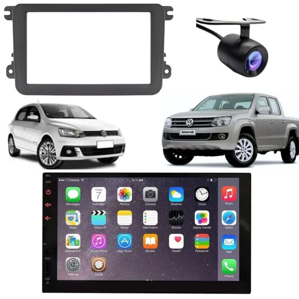 Central Multimídia 2 Din Mp5 Tiguan Câmera Moldura Tela Pt