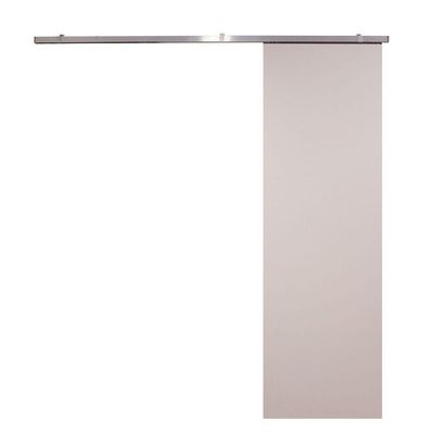 Porta De Correr Branco Prime Com Kit Alumínio Cinza Claro - 210x90