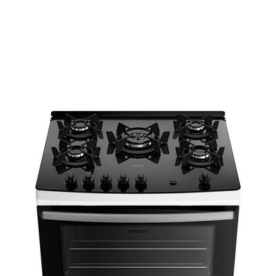 Fogão Dako Supreme Glass 5 Bocas A Gás Acendimento Automático Branco - Bivolt