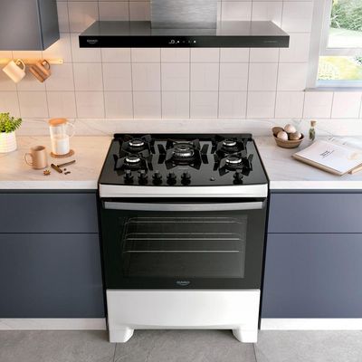 Fogão Dako Supreme Glass 5 Bocas A Gás Acendimento Automático Branco - Bivolt