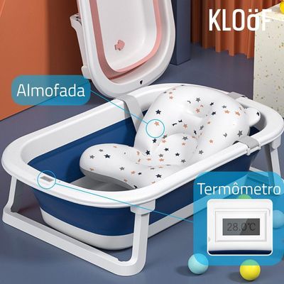 Banheira De Bebê Dobrável Pequena Salmão