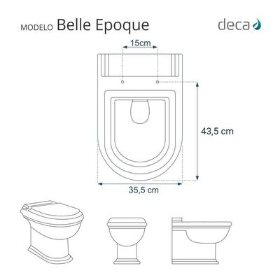 Tampa De Vaso Belle Epoque Branco Gelo Para Bacia Deca