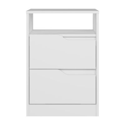 Mesa De Cabeceira Sole 2 Gavetas Flex Branco Fosco - Móveis Albatroz Branco Fosco
