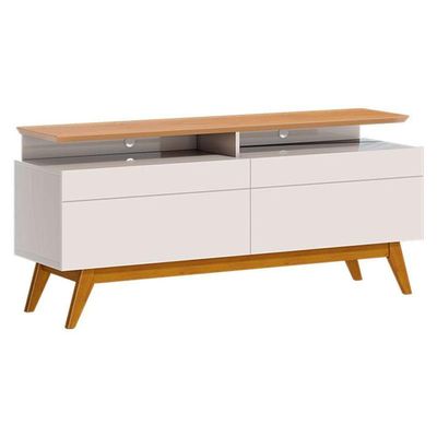 Rack Bancada Ambiente Classic 2 Gavetas Com Nicho 1.4 Off White Nature - Imcal