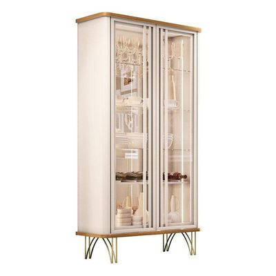 Buffet Benvenuto E Cristaleira évora Off White Cinamomo - Hb Móveis