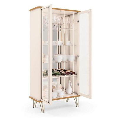 Buffet Benvenuto E Cristaleira évora Off White Cinamomo - Hb Móveis
