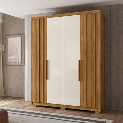 Guarda Roupa Solteiro Califórnia 4 Portas Freijó Off White - Moval