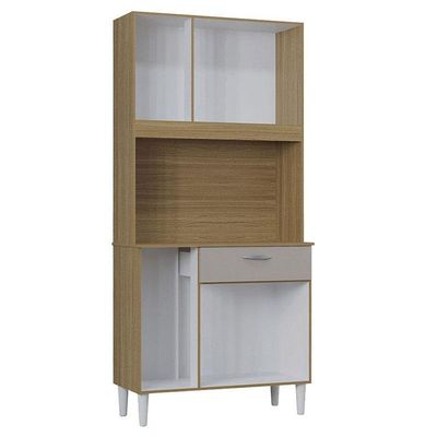 Cozinha Kit Cassia 6 Portas E 1 Gaveta Damasco Ripado Off White- Poquema