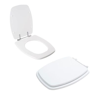 Tampa Vaso Sanitário Madeira Laqueada Primula Plus Branco Para Bacia Fiori