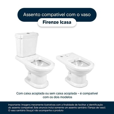 Assento Sanitário Firenze Palha (bege Claro) Para Vaso Icasa