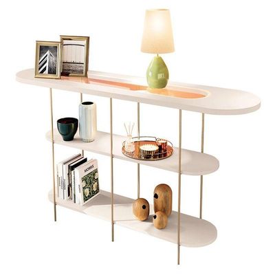 Estante Home Theater Bold Off White Castanho E Aparador Infinity Off White - Hb Móveis