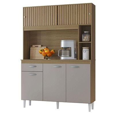 Cozinha Kit Duda 120cm Damasco Ripado Off White- Poquema